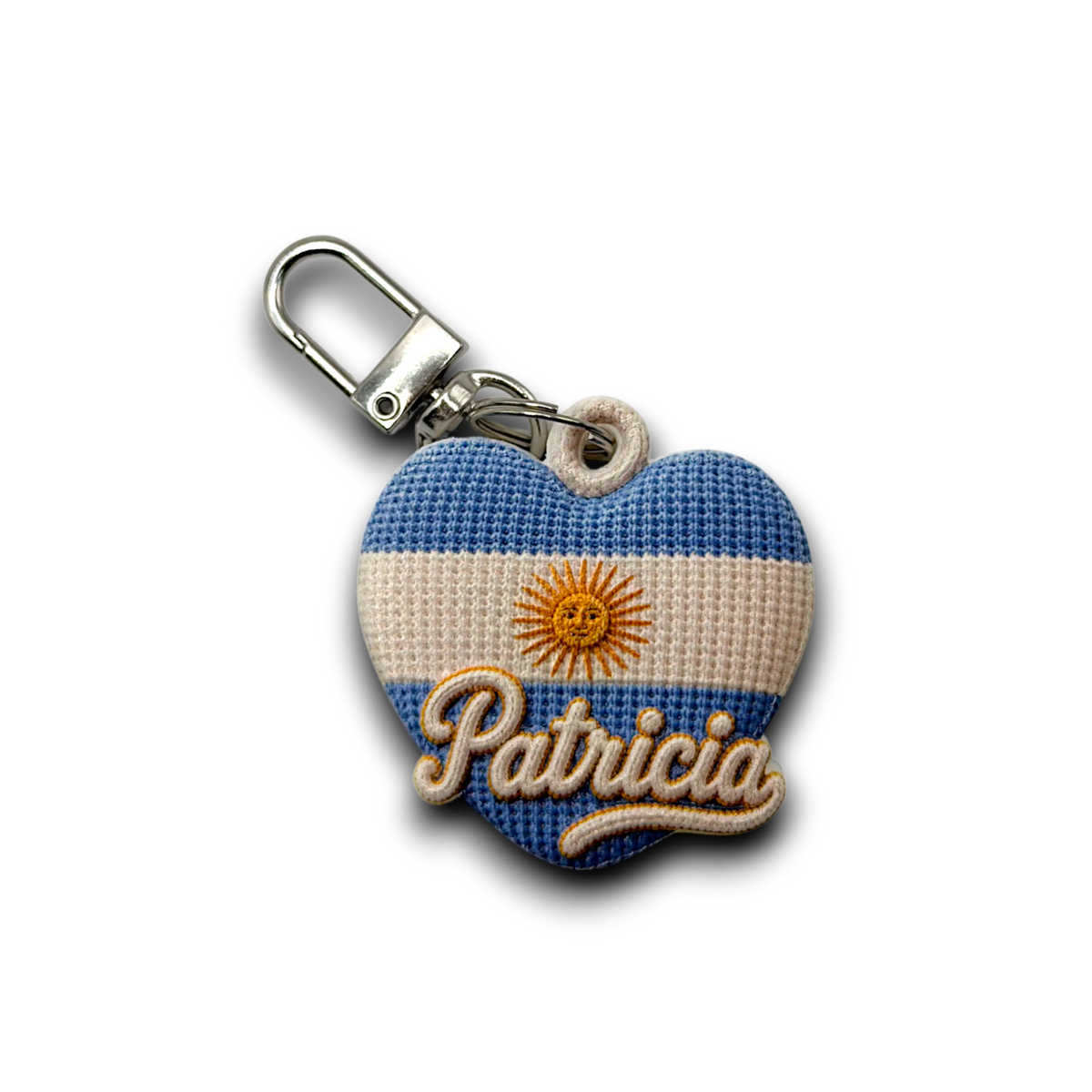 Personalized Crochet-Inspired Heart Keychain