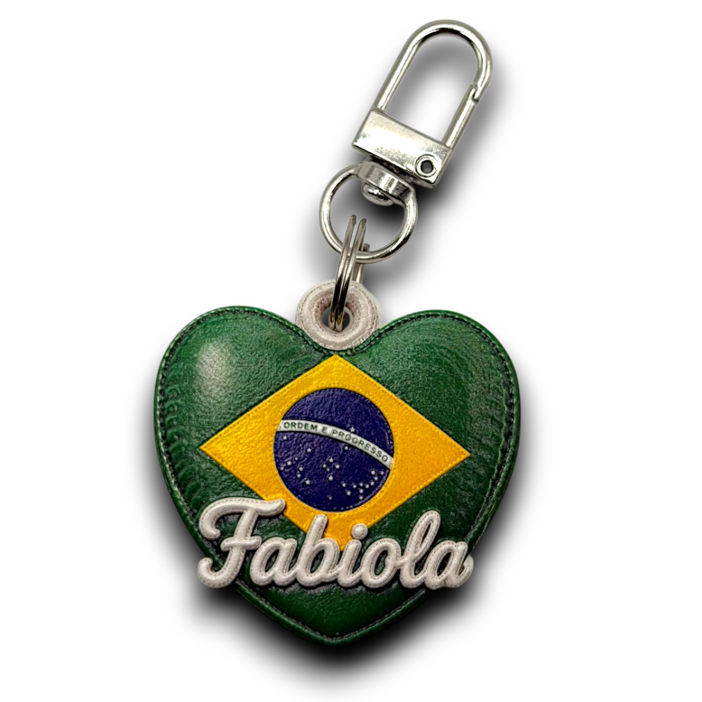 Personalized Pillow-Inspired Flag Heart Keychain