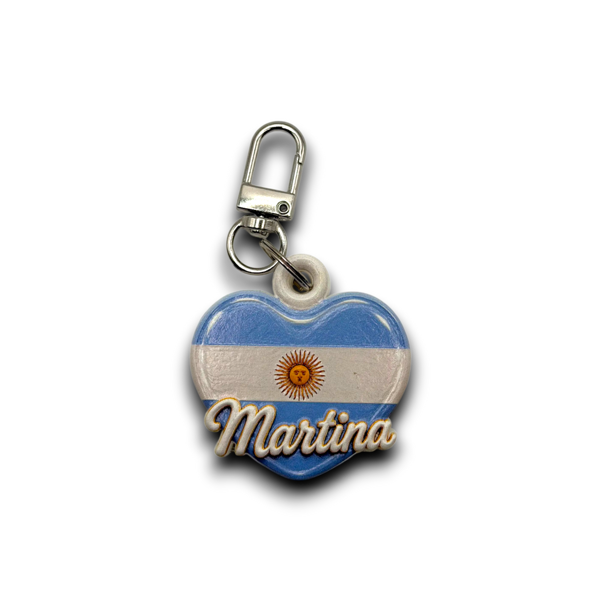 Personalized Flag Heart Keychain