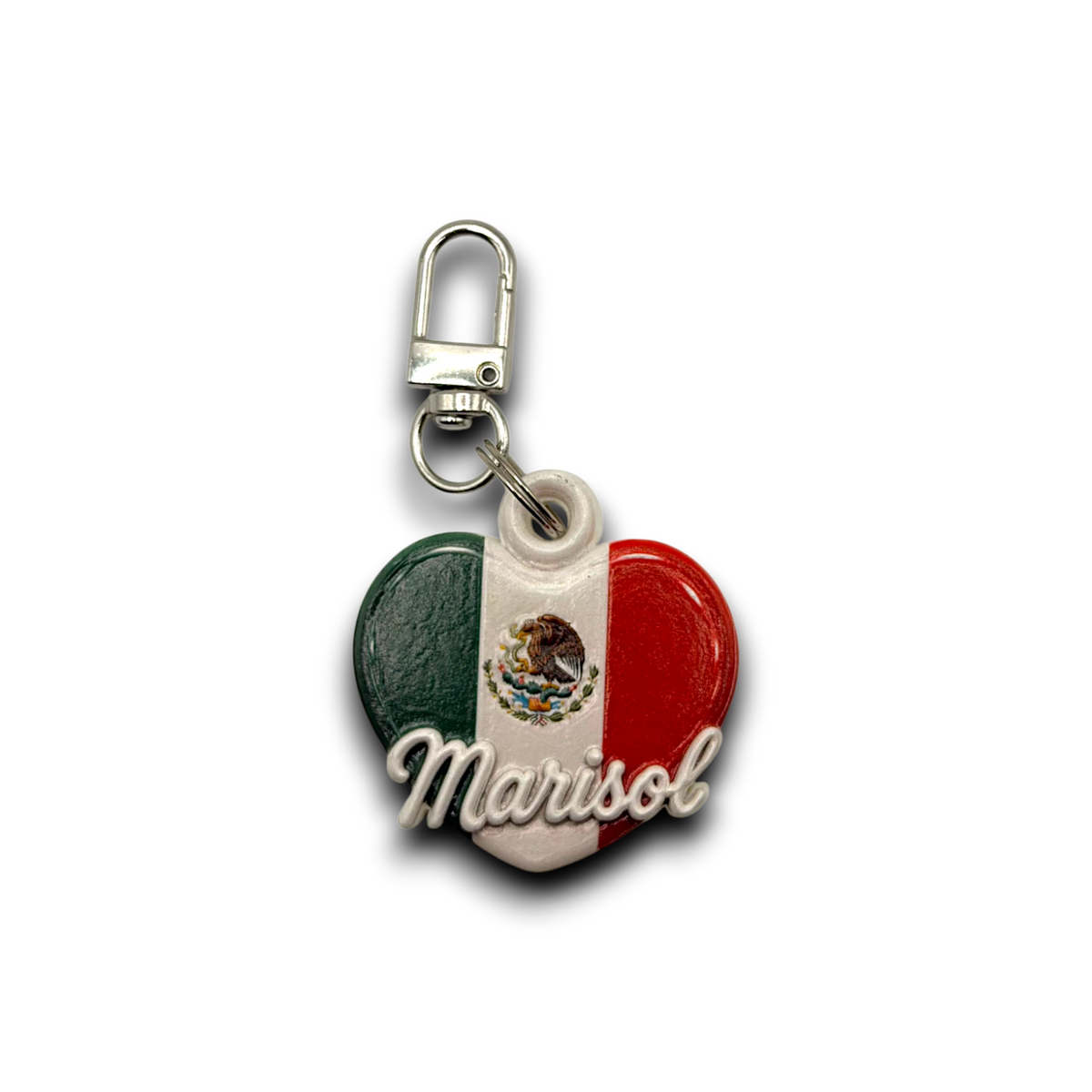 Personalized Flag Heart Keychain