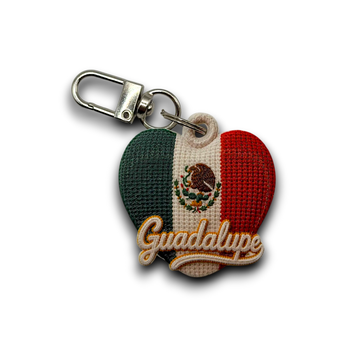 Personalized Crochet-Inspired Heart Keychain