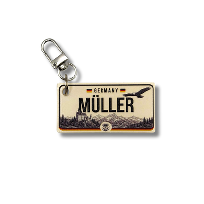 Personalized Country License Plate Keychain