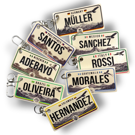 Personalized Country License Plate Keychain
