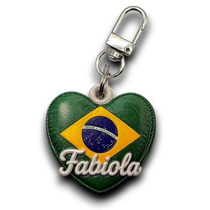 Personalized Pillow-Inspired Flag Heart Keychain
