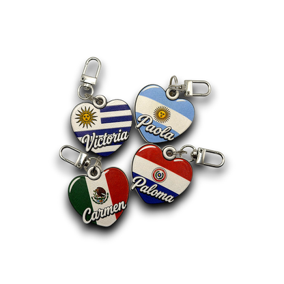 Personalized Pop Art Heart Keychain