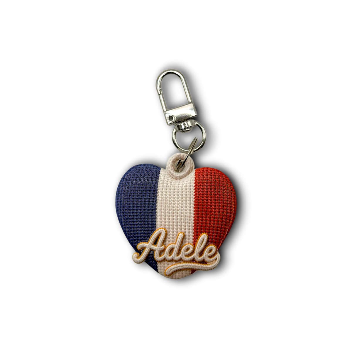 Personalized Crochet-Inspired Heart Keychain