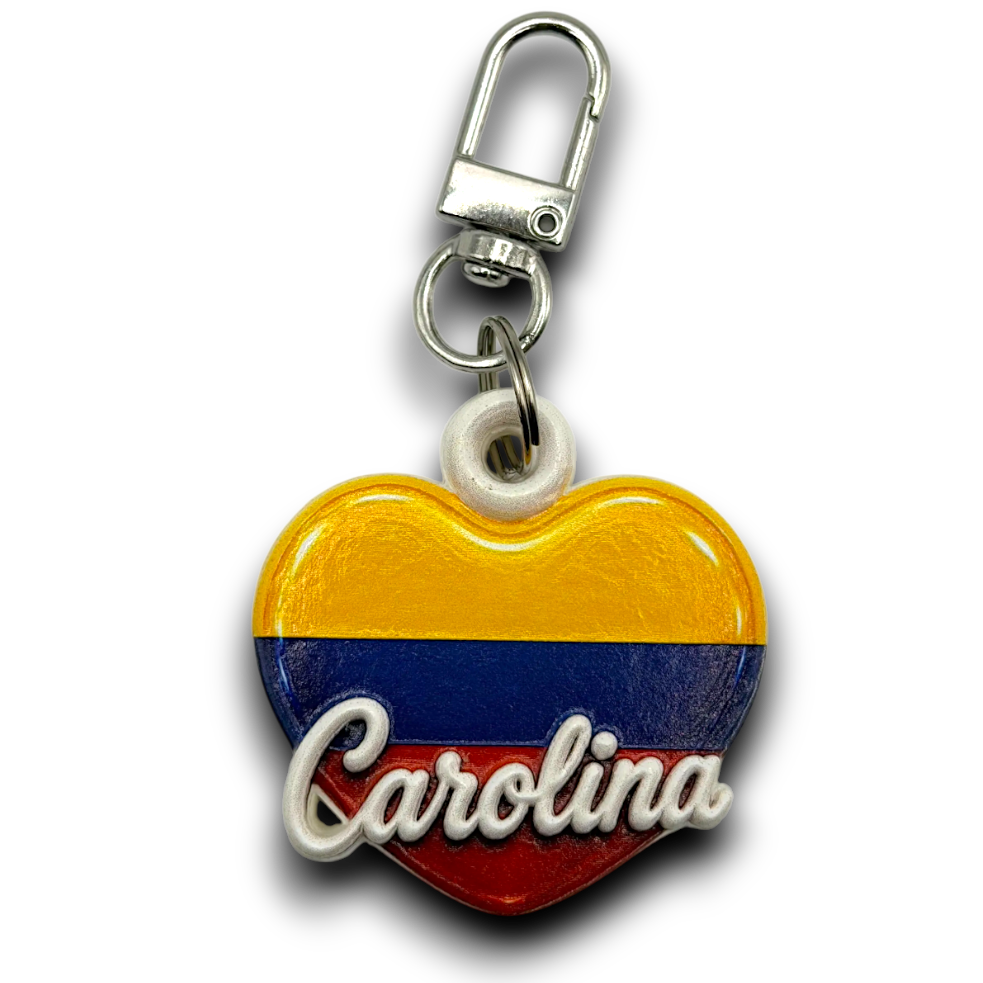Personalized Flag Heart Keychain