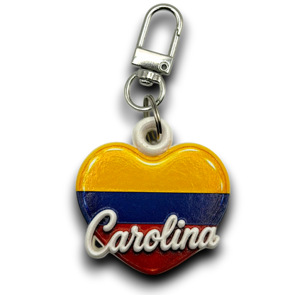 Personalized Flag Heart Keychain