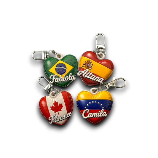 Personalized Pillow-Inspired Flag Heart Keychain