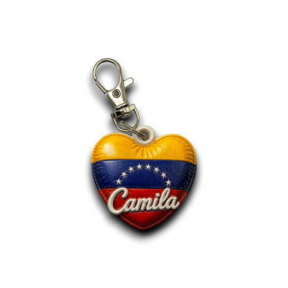 Personalized Pillow-Inspired Flag Heart Keychain